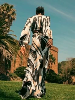 Amal Dress - Abstract Noir -Diarrablu amal dress abstract noir 390650