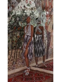 Coumba Ben Dress - Guddi Black -Diarrablu coumba dress guddi lines 598149