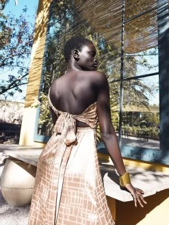 Dalia Dress - Dhaw Gold -Diarrablu dalia dress dhaw gold 607914