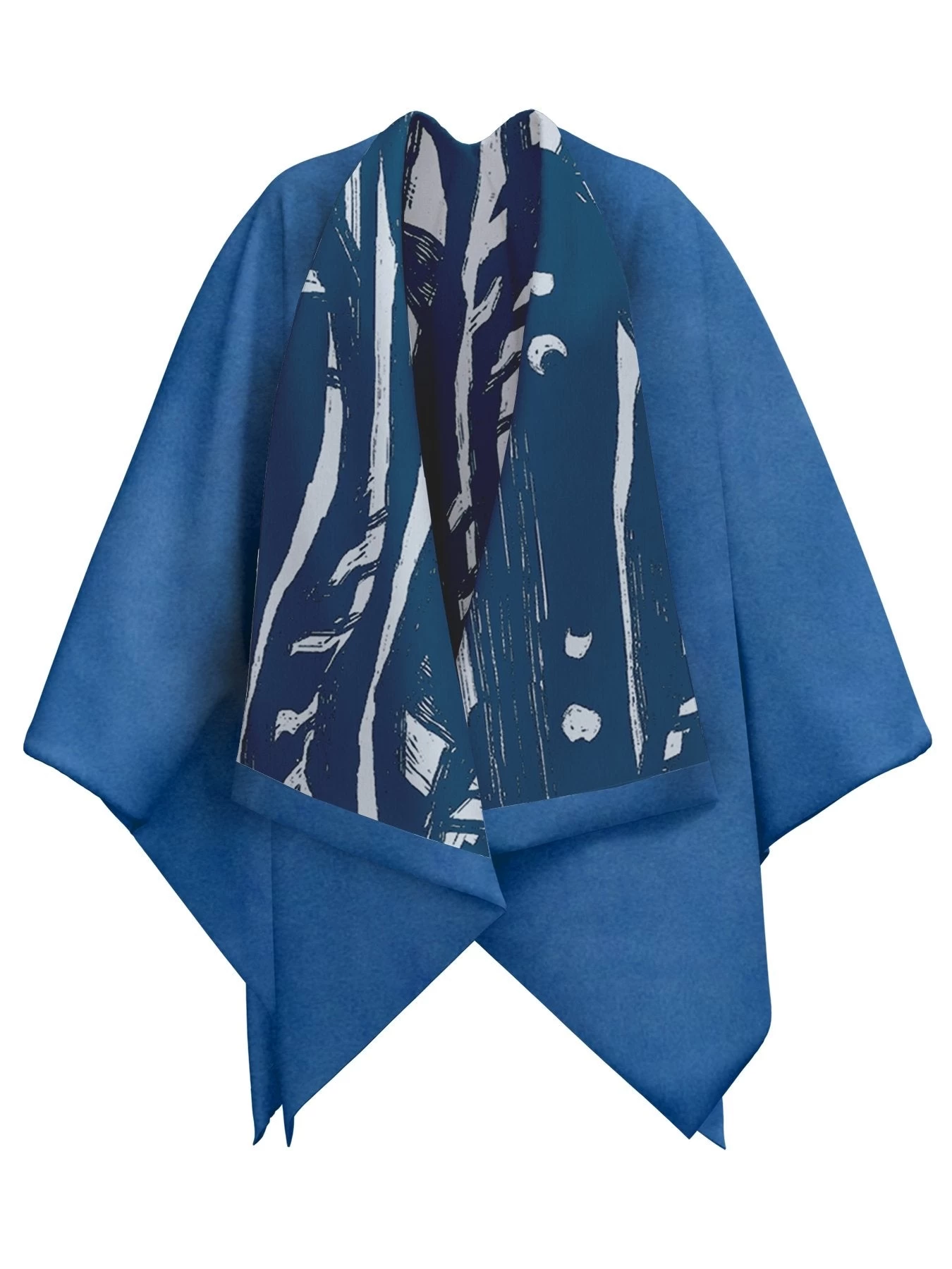 Reversible Amy Ben Poncho - Suto Blu 4 Reversible Amy Ben Poncho - Suto Blu – Image 2