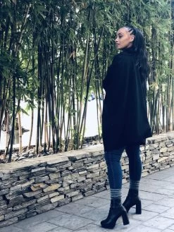 Reversible Amy Ben Poncho - Sokhna Black -Diarrablu sokhna reversible wool poncho 125914