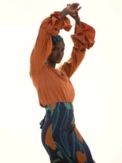 Sustainable Lena Top - Solid Rust -Diarrablu sustainable lena top solid rust 820373