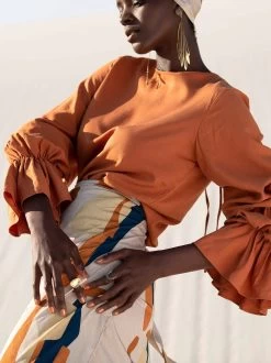 Sustainable Lena Top - Solid Rust -Diarrablu sustainable lena top solid rust 937475