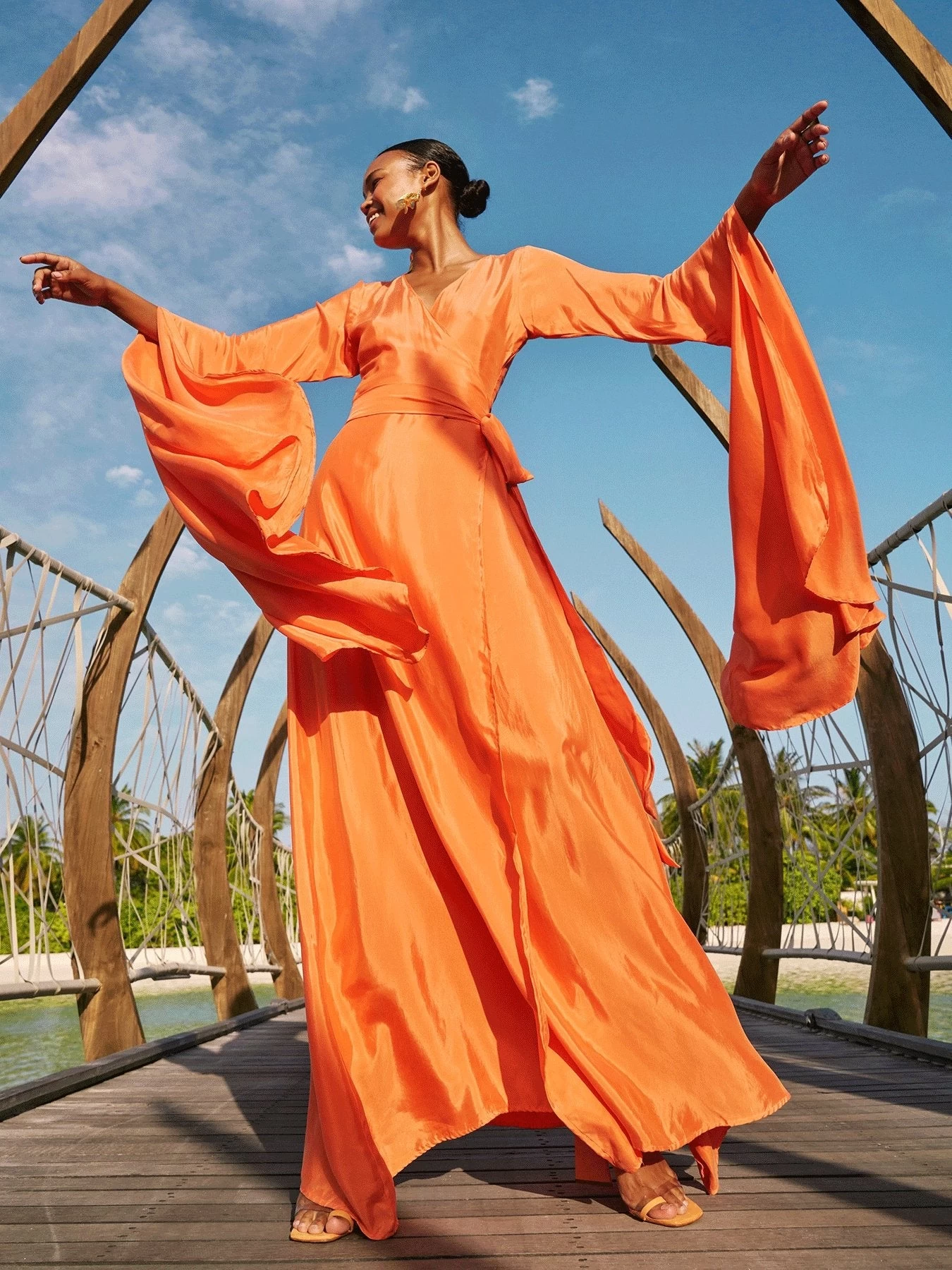 Sustainable Maya Dress - Solid Coral 3 Sustainable Maya Dress - Solid Coral