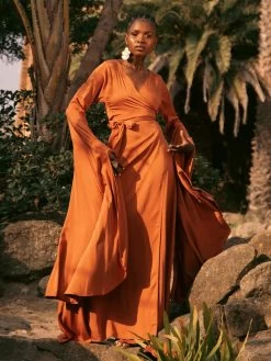 Sustainable Maya Dress - Solid Rust -Diarrablu sustainable maya dress solid rust 768783